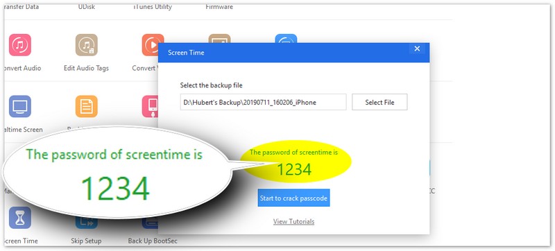 Descifrar y mostrar la contraseña de Tiempo en pantalla