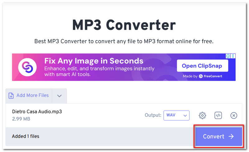 Pulsar para convertir