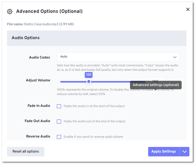 Abrir configuración avanzada