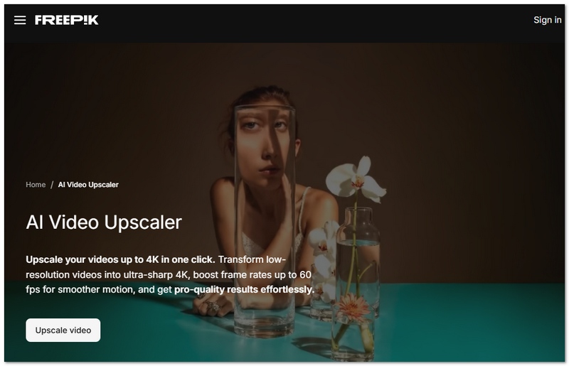 Interfaz principal de Freepik