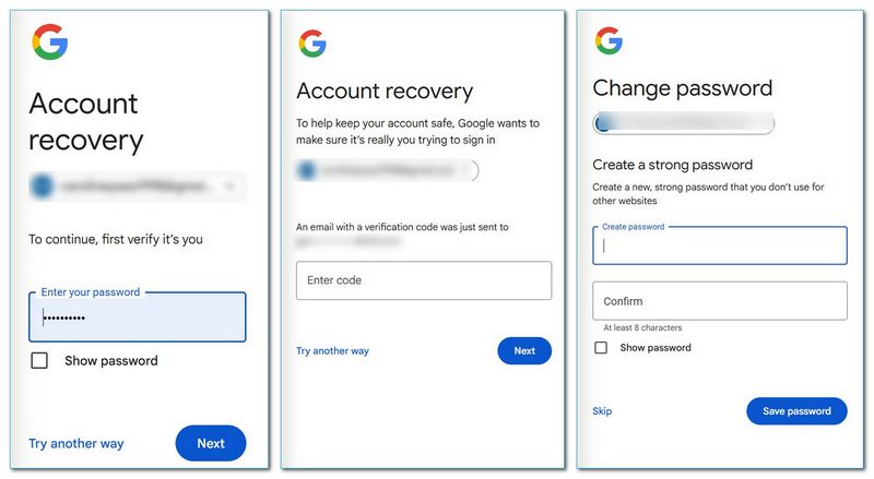 Omitir FRP mediante el restablecimiento de la contraseña de Google