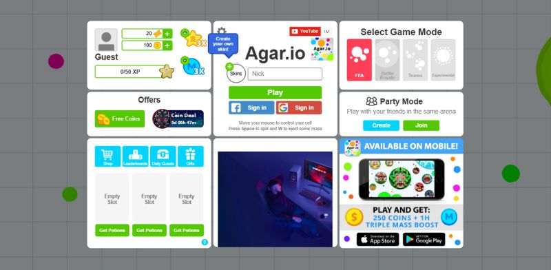 Juegos desbloqueados de Agar Io