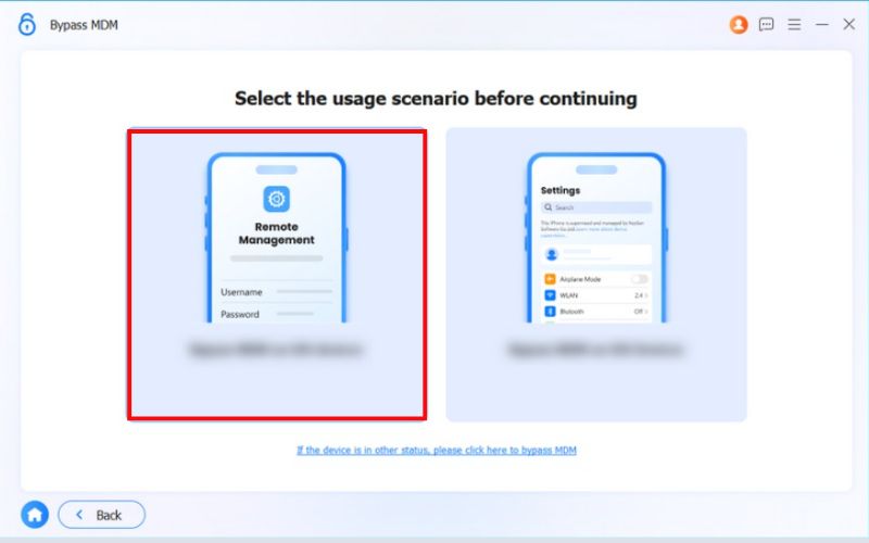 Elija el escenario de la izquierda