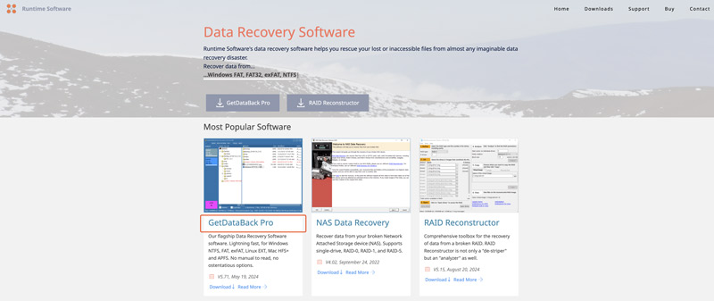 Software de recuperación de datos Getdataback