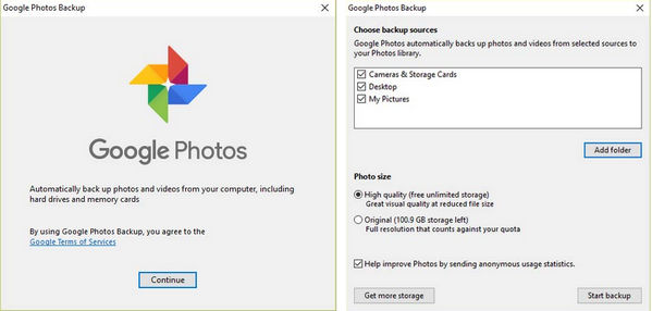 Copia de seguridad de Google Fotos en la computadora