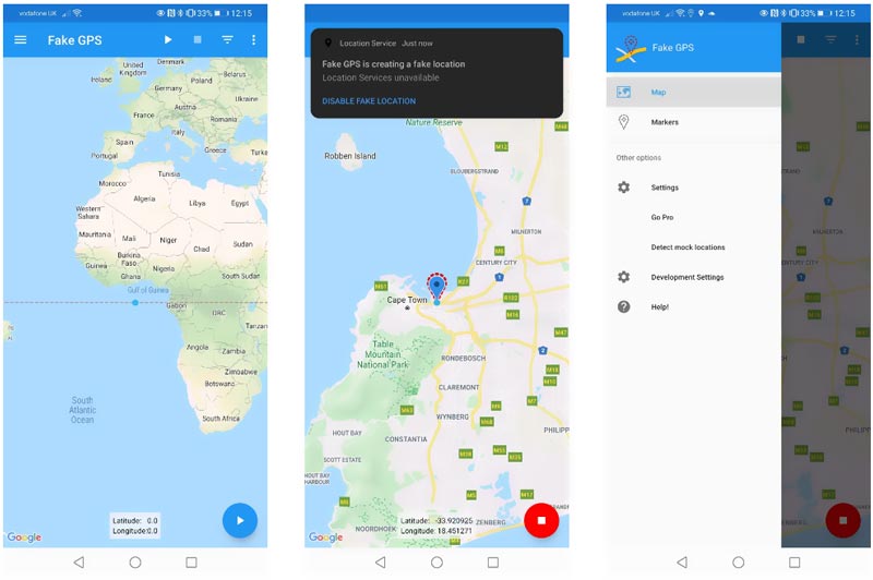 Aplicación GPS falsa para Android