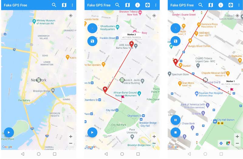 Aplicación GPS falsa Go Location Spoofer para Android