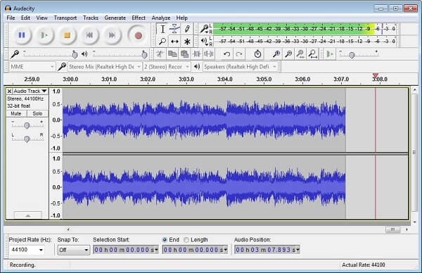 Grabadora de audio Audacity HD