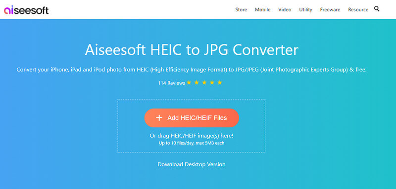 Convertidor Aiseesoft HEIC a JPG