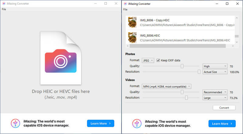 Convertidor HEIC iMazing