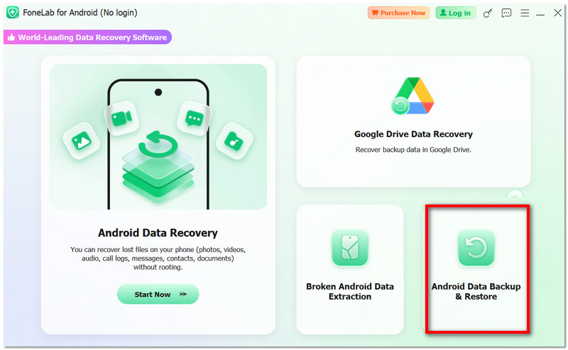 Seleccione Copia de seguridad y restauración de datos de Android