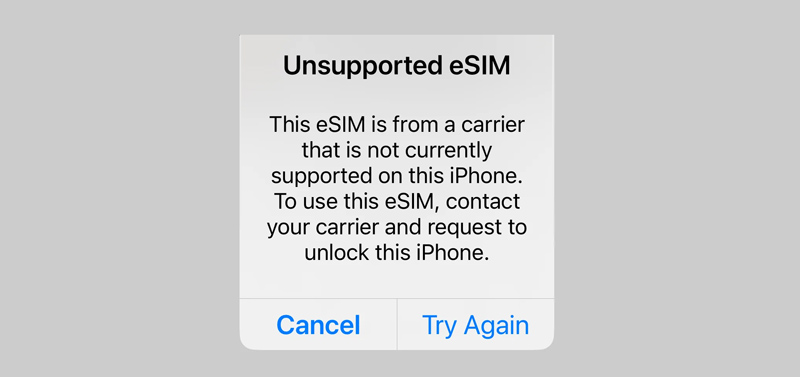 ESIM no compatible en iPhone