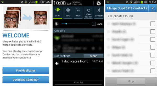 Combinar contactos Android usando la aplicación
