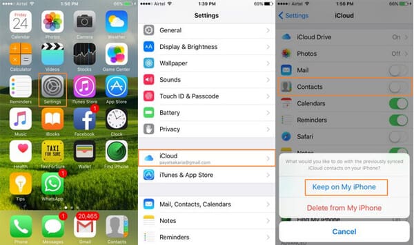 Restaurar contactos en iPhone con iCloud