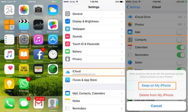 Desactivar contactos de iCloud