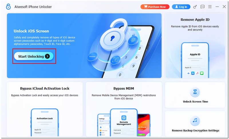 Elija Desbloquear pantalla IOS