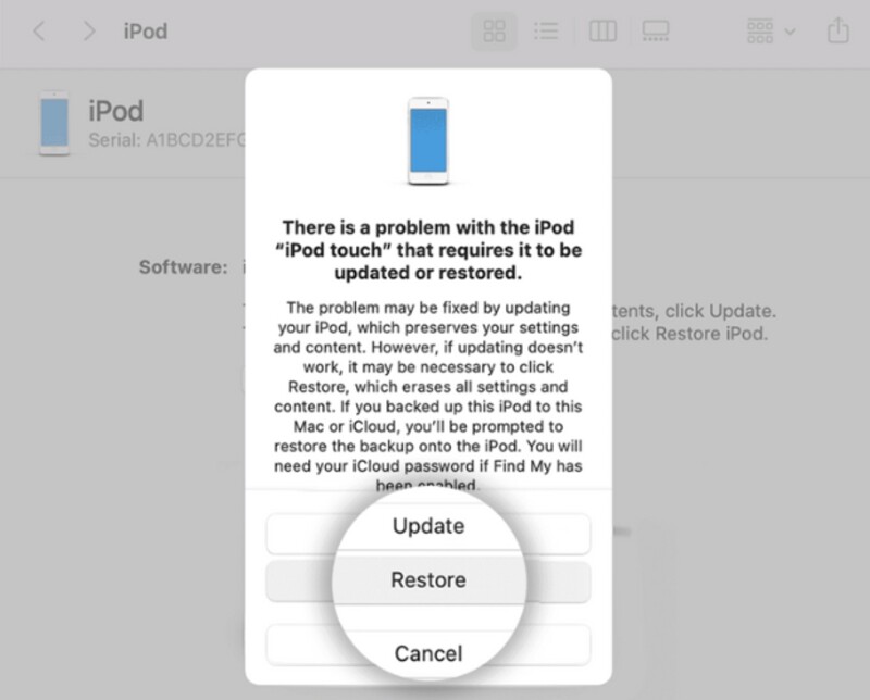Restaurar en modo de recuperación