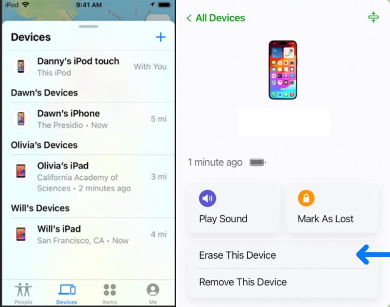 Desbloquear iPod con Find MY