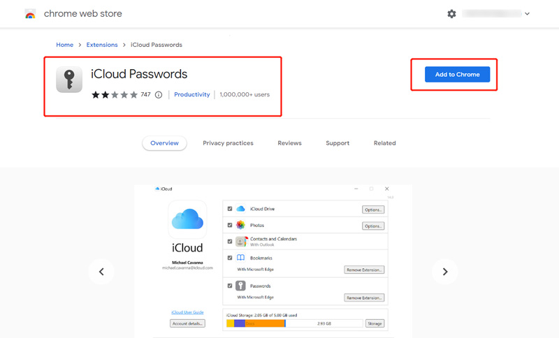 Descargar la extensión de contraseñas de iCloud para Chrome