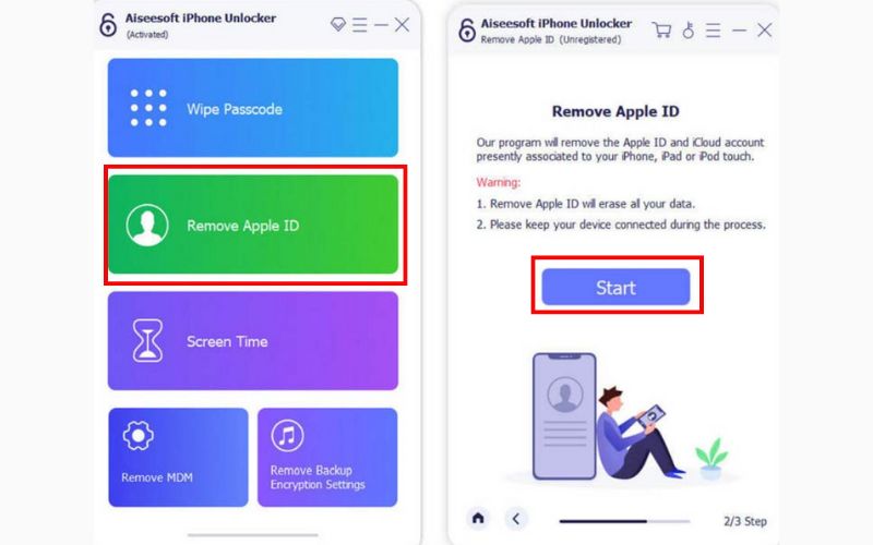 Seleccione Eliminar ID de Apple