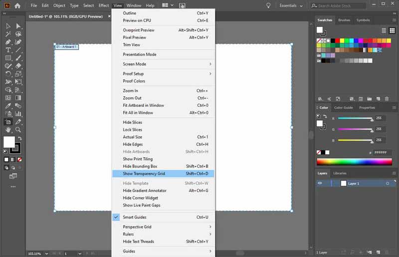 Tutorial concreto para hacer que el fondo sea transparente en Illustrator