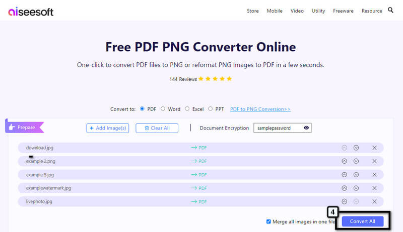 Convertir todas las imágenes como PDF