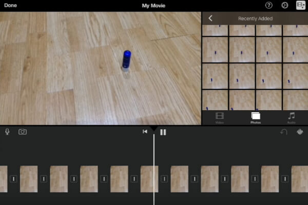 Detener movimiento iMovie iPhone iPad