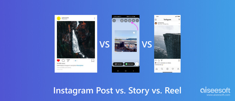 Publicación de Instagram versus historia versus carrete