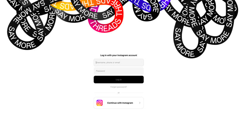 Acceda a los hilos de Instagram para la aplicación web