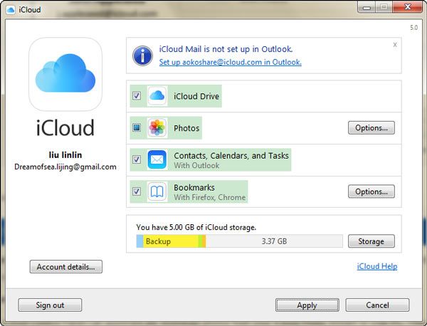 Apple iCloud en Windows