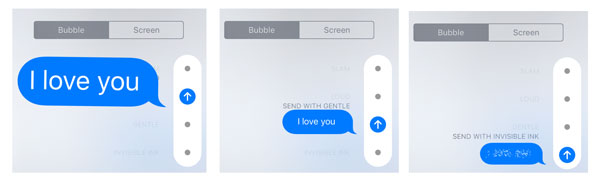 Mensajes de emoji de burbujas de iOS 10