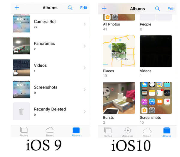 Fotos de iOS 10 VS iOS 9