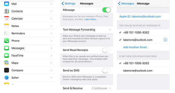 Activar mensajes de iMessage