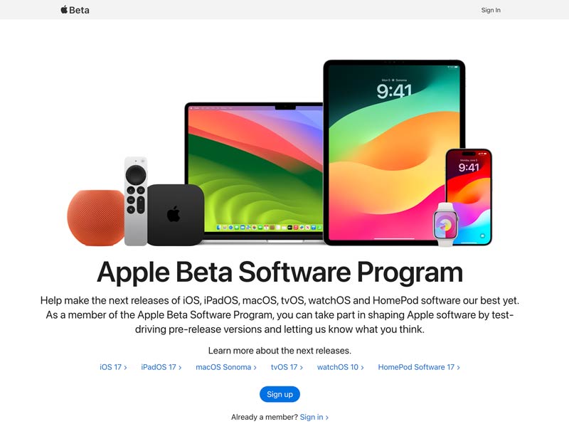 Únase al programa de software Beta de Apple