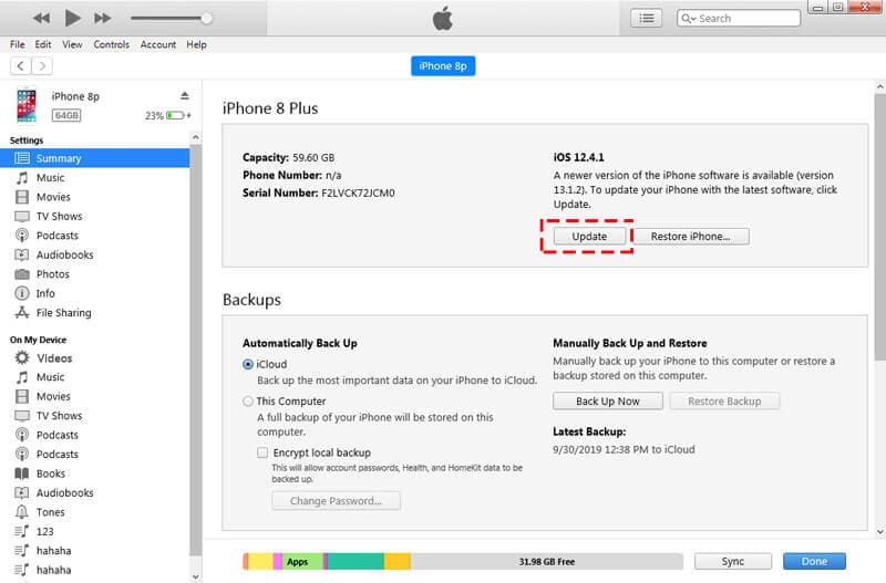 Actualizar iTunes