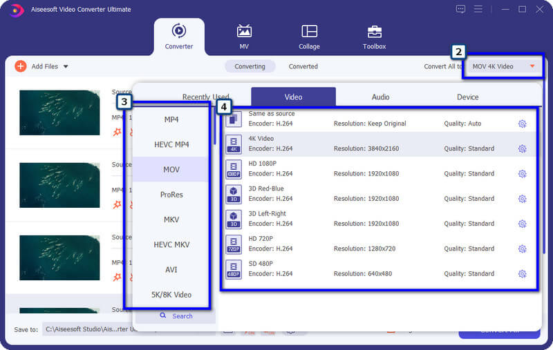 Seleccione el formato compatible con iPad