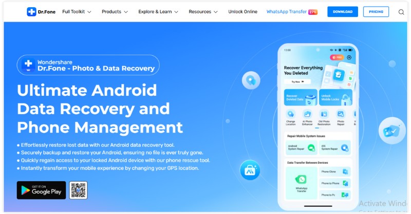 Recuperación de datos de Drfone