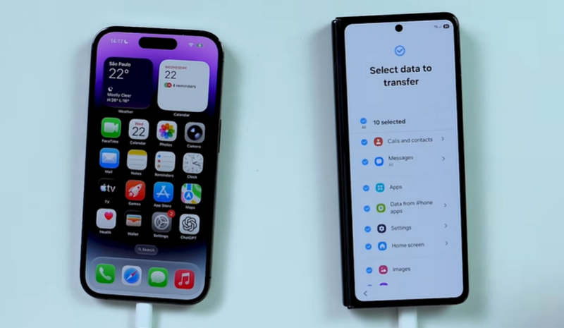 Seleccione Transferir datos en Samsung