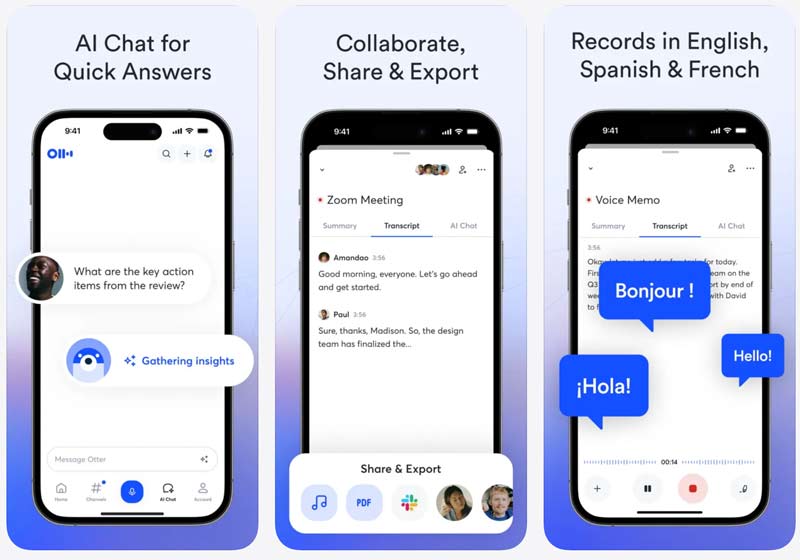 Aplicación Otter AI para transcribir notas de voz