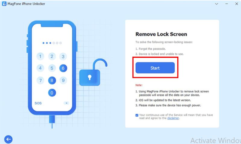 Seleccione Eliminar pantalla de bloqueo