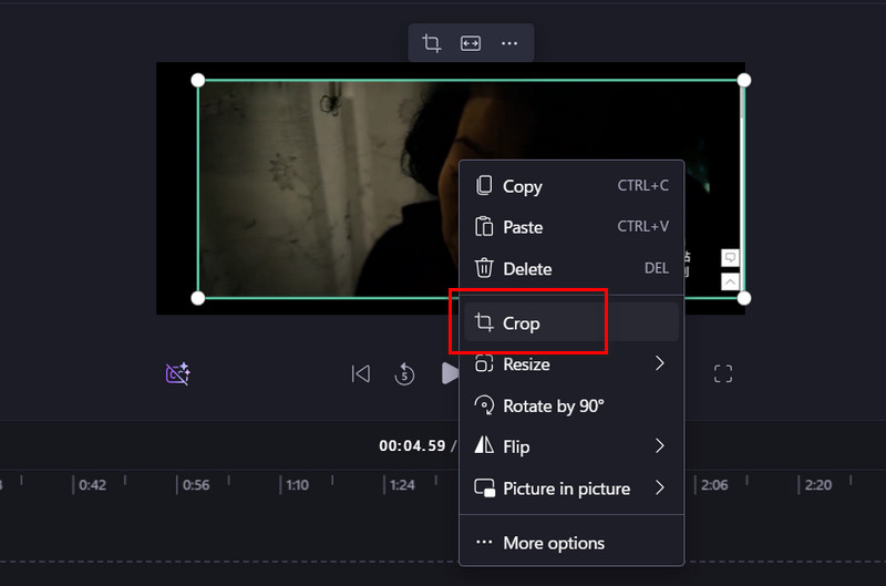Vídeo recortado de Clipchamp