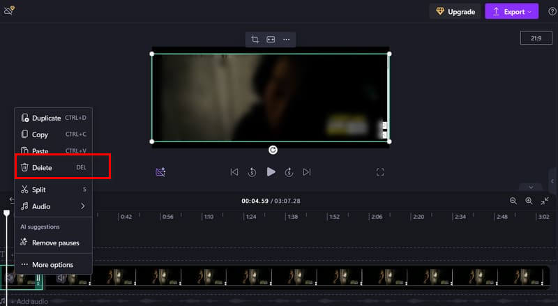 Vídeo de recorte de Clipchamp