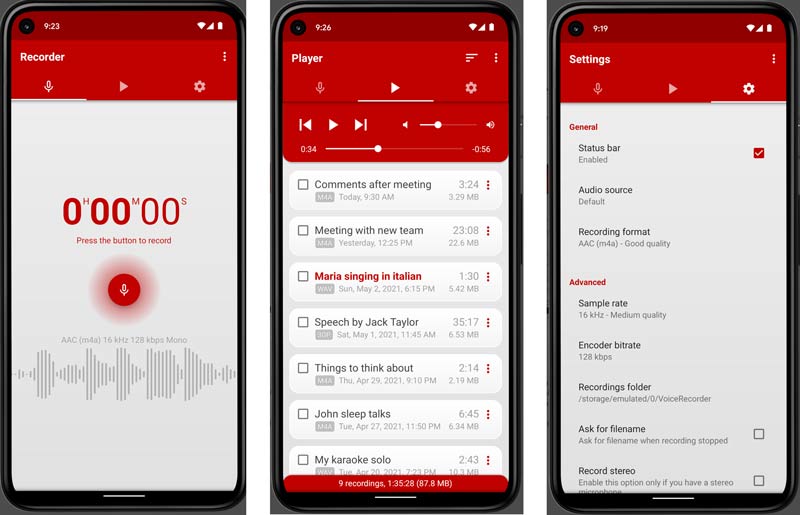 Aplicación de grabación de voz Splendapps