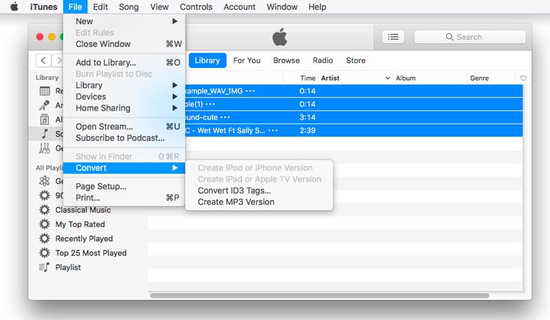 iTunes Crea MP3 a partir de MP4