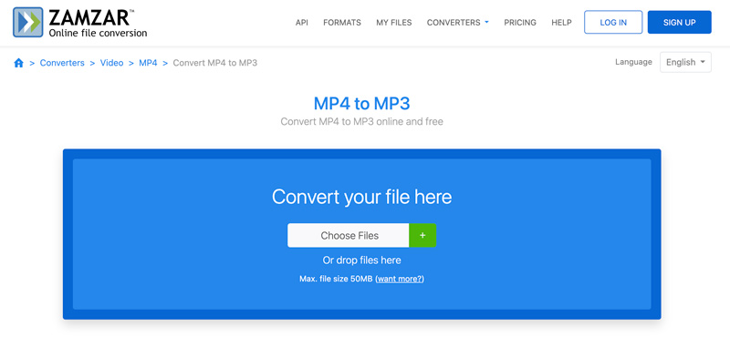 Zamzar convierte MP4 a MP3 en línea y gratis