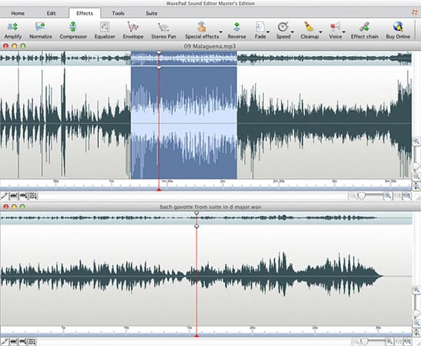 Software de edición de música para Mac - WavePad