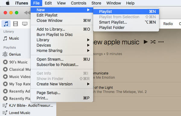 Crear lista de reproducción de iTunes