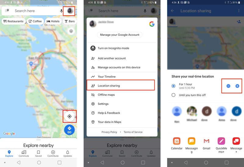 Buscar Compartir ubicación actual Android Google Maps