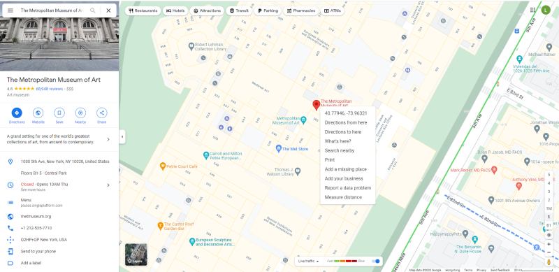 Verifique las coordenadas de ubicación por Google Map en la computadora