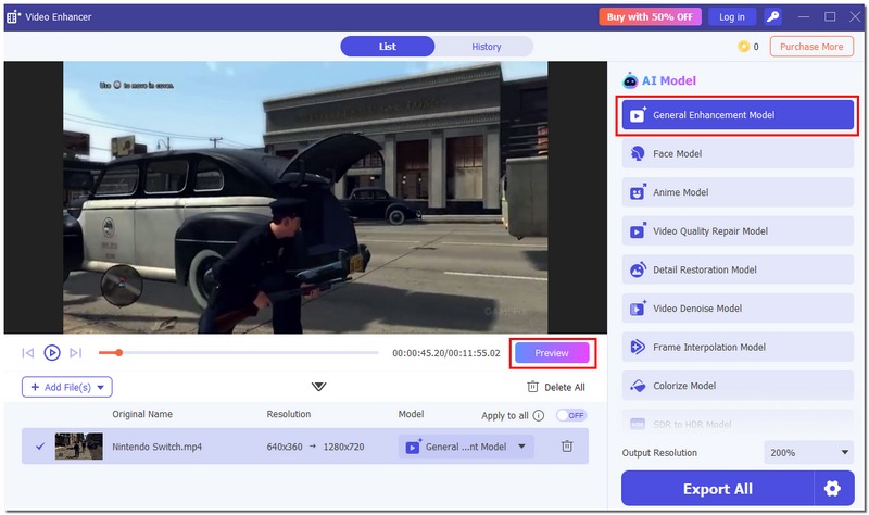 Seleccionar modelo de mejora general